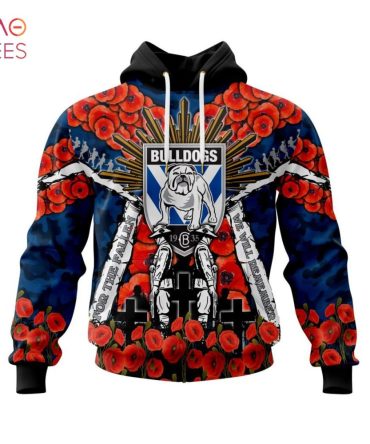 Nrl Canterbury-Bankstown Bulldogs, Specialized 2022 Anzac Jersey Concepts 3D Hoodie Limited Edition