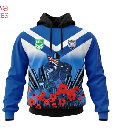 Nrl Canterbury-Bankstown Bulldogs, Specialized 2022 Anzac Jersey Concepts 3D Hoodie