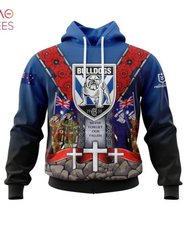Nrl Canterbury-Bankstown Bulldogs, Specialized Anzac Jersey Concepts 3D Hoodie