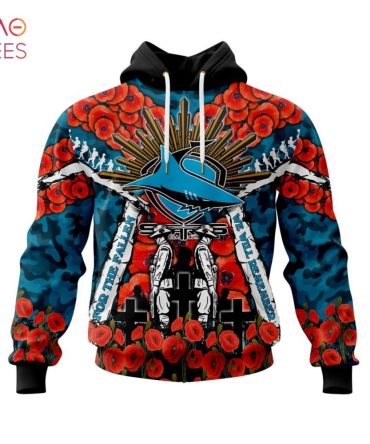 Nrl Cronulla-Sutherland Sharks, Specialized 2022 Anzac Jersey Concepts 3D Hoodie Limited Edition