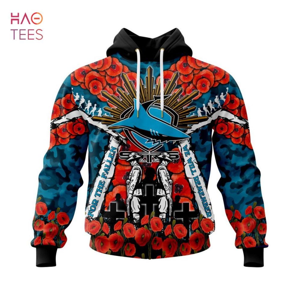 Nrl Cronulla-Sutherland Sharks, Specialized 2022 Anzac Jersey Concepts 3D Hoodie Limited Edition