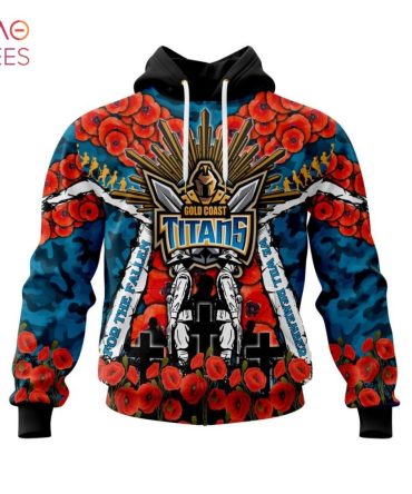 Nrl Gold Coast Titans, Specialized 2022 Anzac Jersey Concepts 3D Hoodie Limited Edition