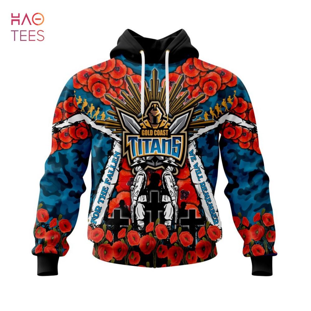 Nrl Gold Coast Titans, Specialized 2022 Anzac Jersey Concepts 3D Hoodie Limited Edition