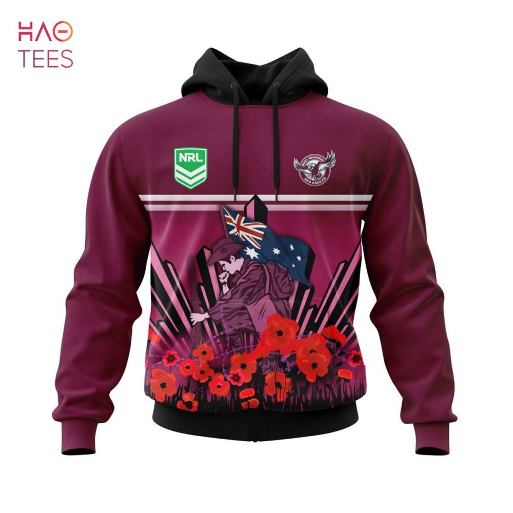 Nrl Manly Warringah Sea Eagles, Specialized 2022 Anzac Jersey Concepts 3D Hoodie