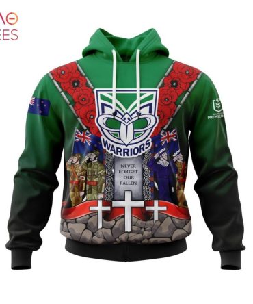 Nrl New Zealand Warriors, Specialized Anzac Jersey Concepts 3D Hoodie