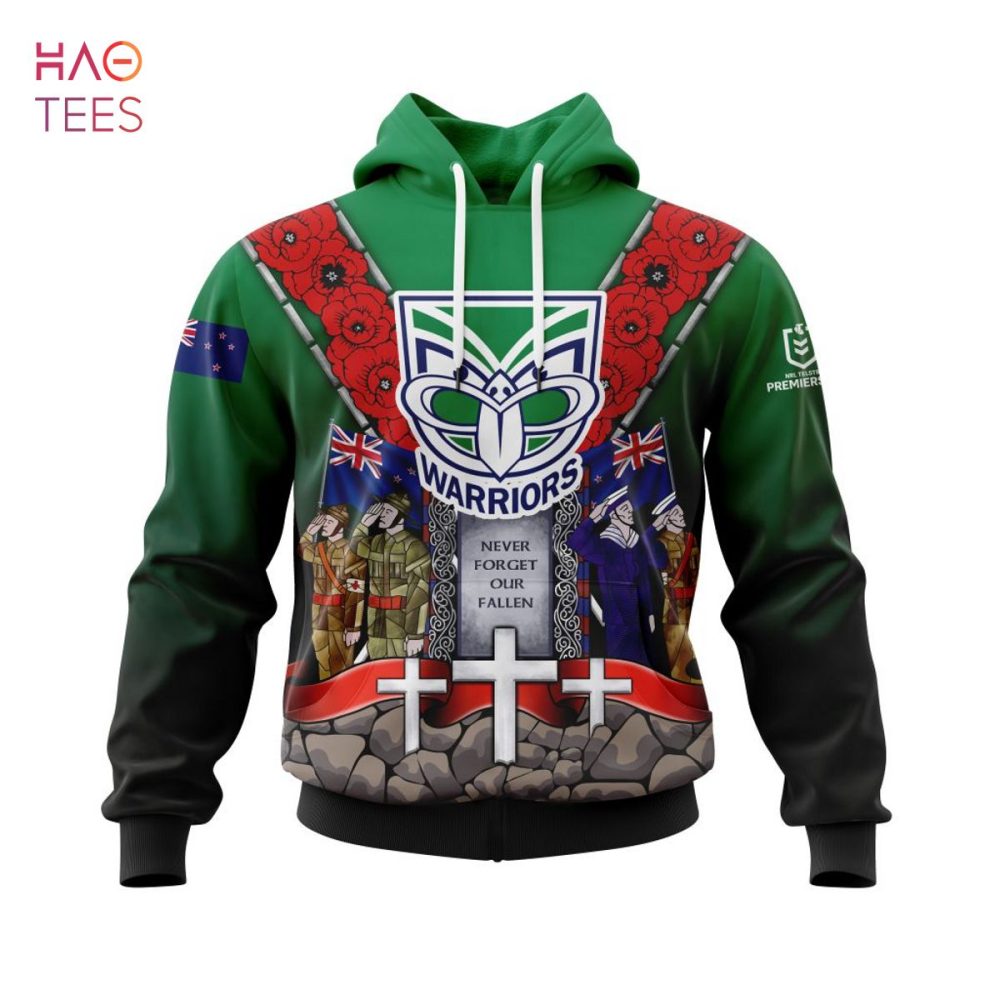 Nrl New Zealand Warriors, Specialized Anzac Jersey Concepts 3D Hoodie