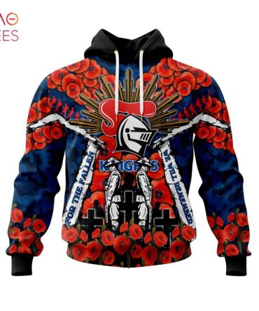 Nrl Newcastle Knights, Specialized 2022 Anzac Jersey Concepts 3D Hoodie Limited Edition