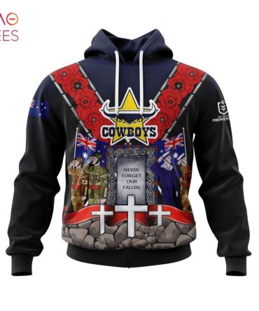Nrl North Queensland Cowboys, Specialized Anzac Jersey Concepts 3D Hoodie