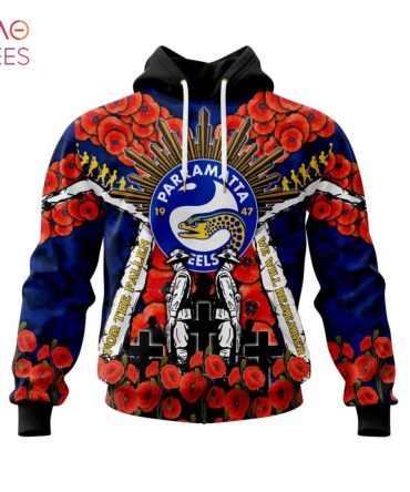 Nrl Parramatta Eels, Specialized 2022 Anzac Jersey Concepts 3D Hoodie Limited Edition