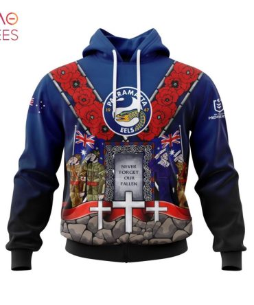Nrl Parramatta Eels, Specialized Anzac Jersey Concepts 3D Hoodie