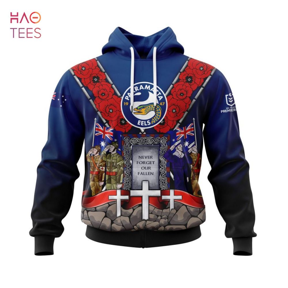 Nrl Parramatta Eels, Specialized Anzac Jersey Concepts 3D Hoodie