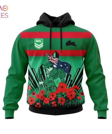Nrl South Sydney Rabbitohs, Specialized 2022 Anzac Jersey Concepts 3D Hoodie
