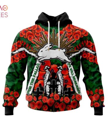 Nrl South Sydney Rabbitohs, Specialized 2022 Anzac Jersey Concepts 3D Hoodie Limited Edition