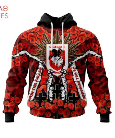 Nrl St. George Illawarra Dragons, Specialized 2022 Anzac Jersey Concepts 3D Hoodie Limited Edition