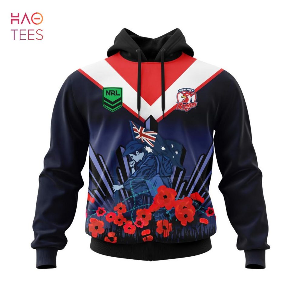 Nrl Sydney Roosters, Specialized 2022 Anzac Jersey Concepts 3D Hoodie