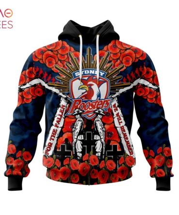 Nrl Sydney Roosters, Specialized 2022 Anzac Jersey Concepts 3D Hoodie Limited Edition