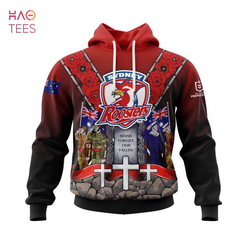 Nrl Sydney Roosters, Specialized Anzac Jersey Concepts 3D Hoodie
