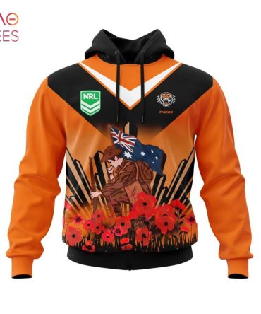Nrl Wests Tigers, Specialized 2022 Anzac Jersey Concepts 3D Hoodie