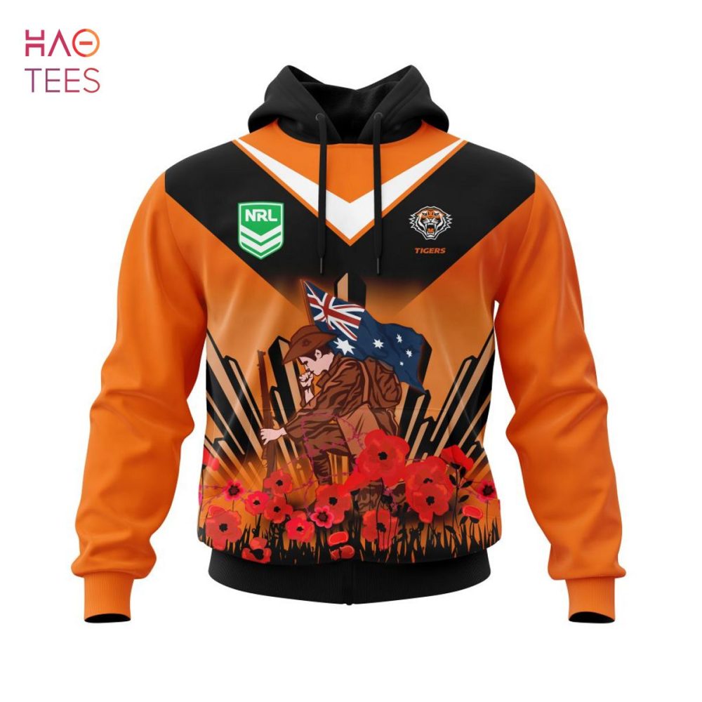 Nrl Wests Tigers, Specialized 2022 Anzac Jersey Concepts 3D Hoodie