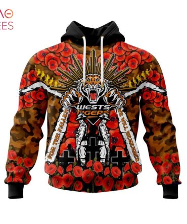 Nrl Wests Tigers, Specialized 2022 Anzac Jersey Concepts 3D Hoodie Limited Edition