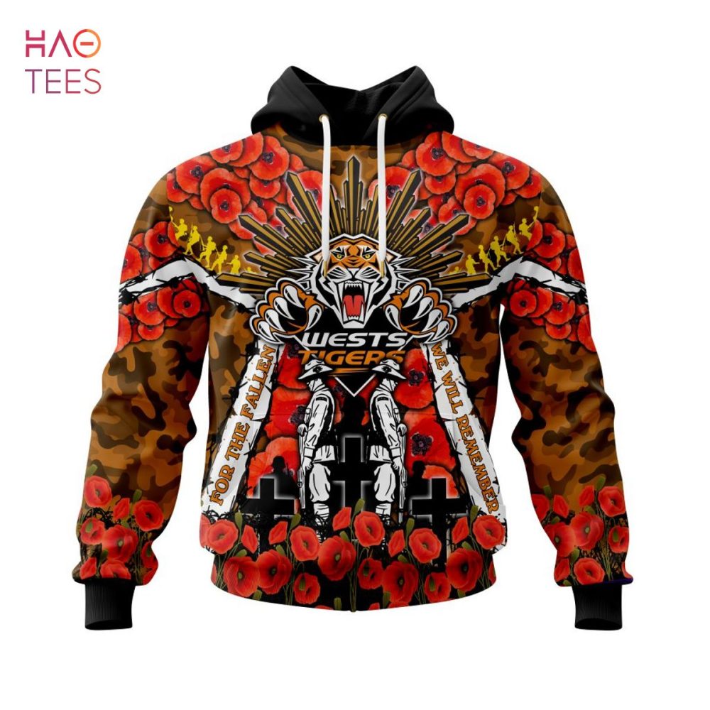 Nrl Wests Tigers, Specialized 2022 Anzac Jersey Concepts 3D Hoodie Limited Edition