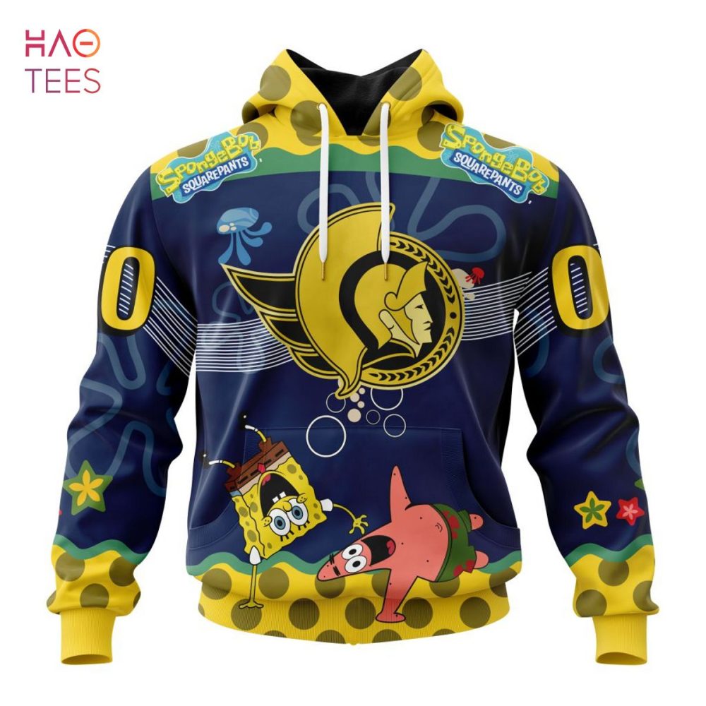 Ottawa Senators Specialized Jersey With Spongebob 3D Hoodie