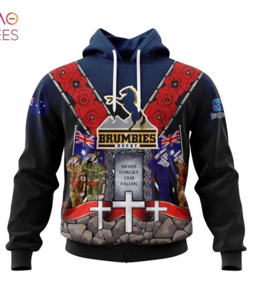 Super Rugby Act Brumbies, Specialized Anzac Jersey Concepts 3D Hoodie