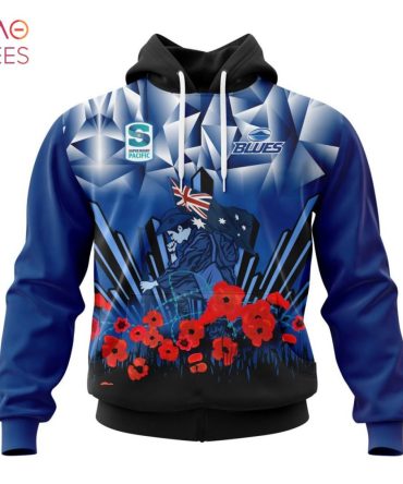 Super Rugby Auckland Blues, Specialized 2022 Anzac Jersey Concepts 3D Hoodie