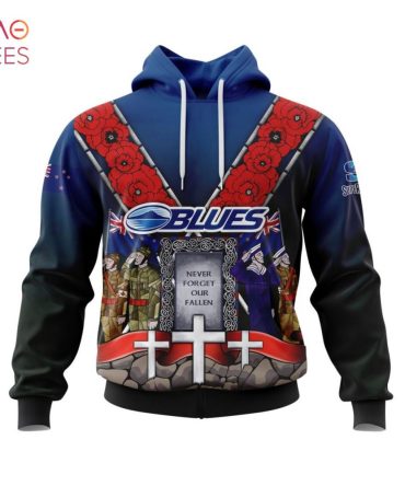 Super Rugby Auckland Blues, Specialized Anzac Jersey Concepts 3D Hoodie