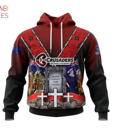 Super Rugby Bnz Crusaders, Specialized Anzac Jersey Concepts 3D Hoodie