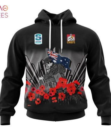 Super Rugby Gallagher Chiefs, Specialized 2022 Anzac Jersey Concepts 3D Hoodie