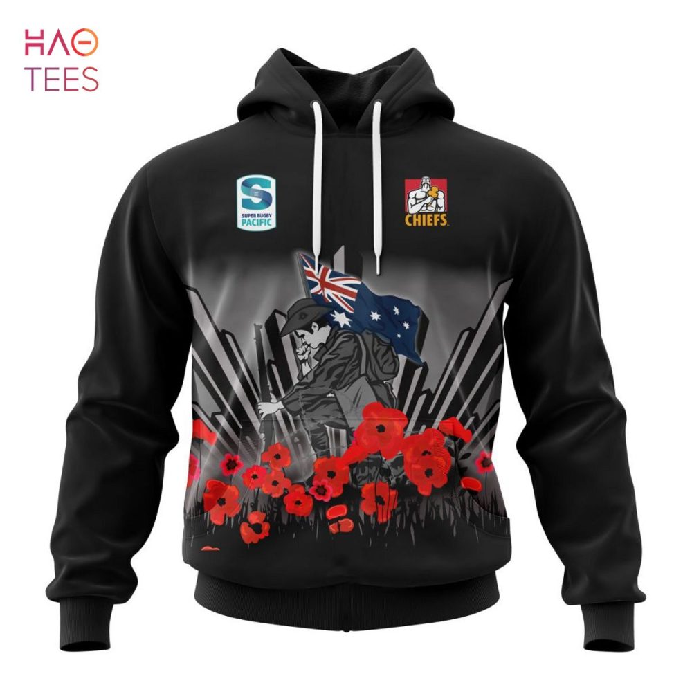 Super Rugby Gallagher Chiefs, Specialized 2022 Anzac Jersey Concepts 3D Hoodie