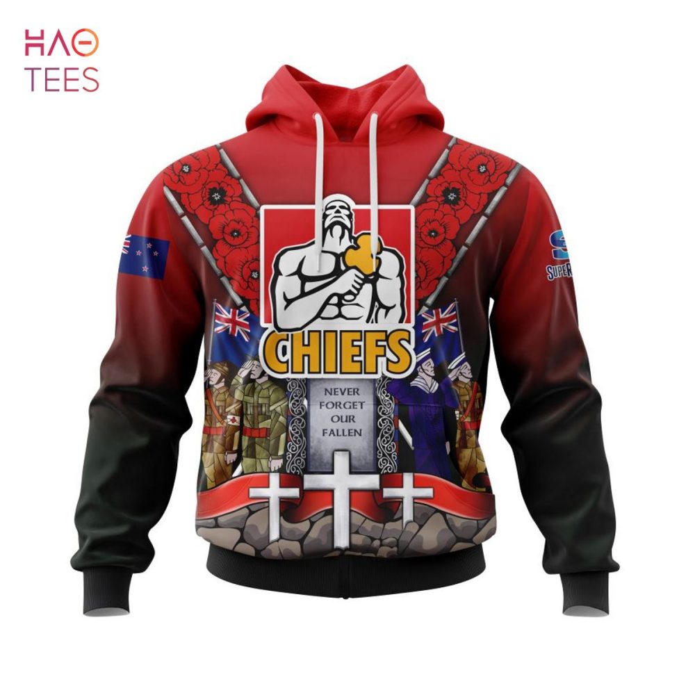 Super Rugby Gallagher Chiefs, Specialized Anzac Jersey Concepts 3D Hoodie