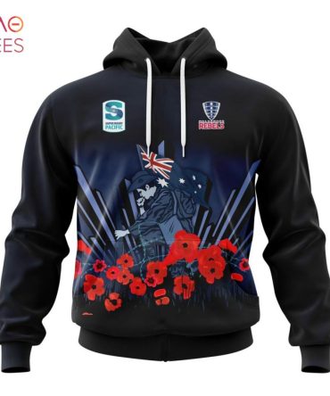 Super Rugby Melbourne Rebels, Specialized 2022 Anzac Jersey Concepts 3D Hoodie