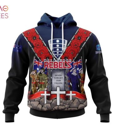 Super Rugby Melbourne Rebels, Specialized Anzac Jersey Concepts 3D Hoodie