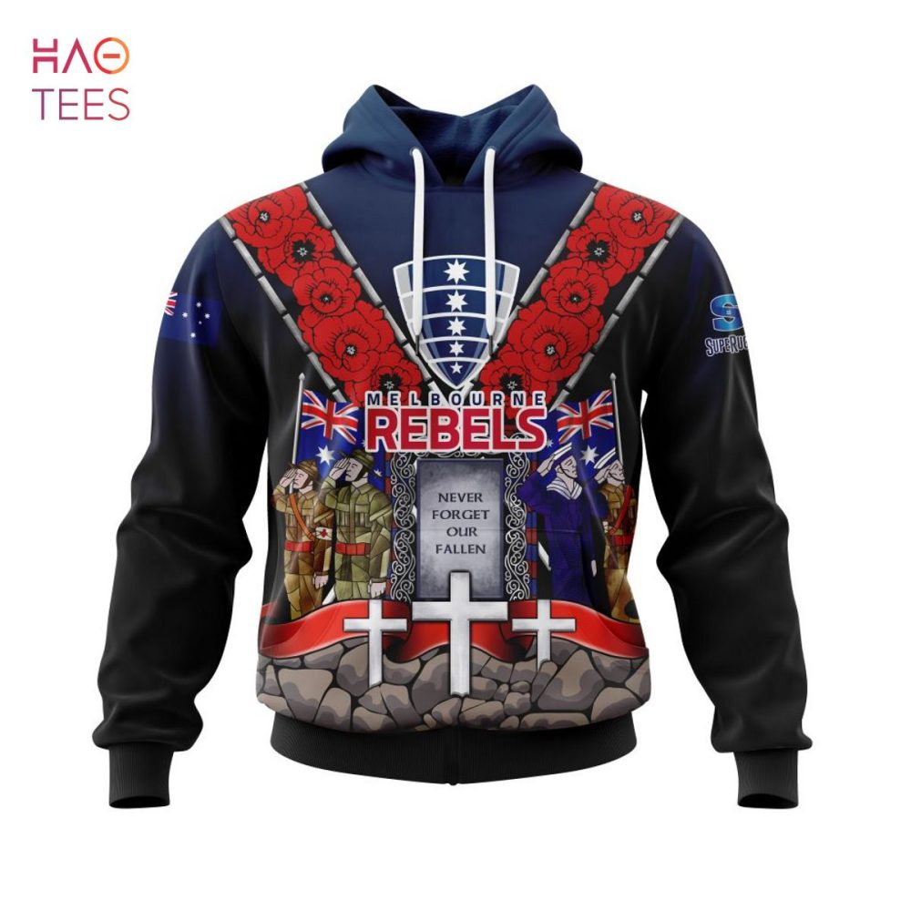 Super Rugby Melbourne Rebels, Specialized Anzac Jersey Concepts 3D Hoodie