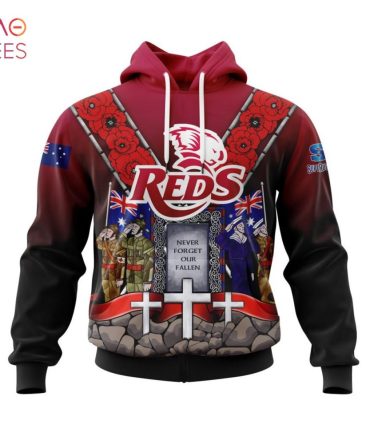 Super Rugby Queensland Reds, Specialized Anzac Jersey Concepts 3D Hoodie
