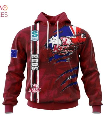 Super Rugby Queensland Reds, Specialized Jersey Concepts With National Flag 3D Hoodie