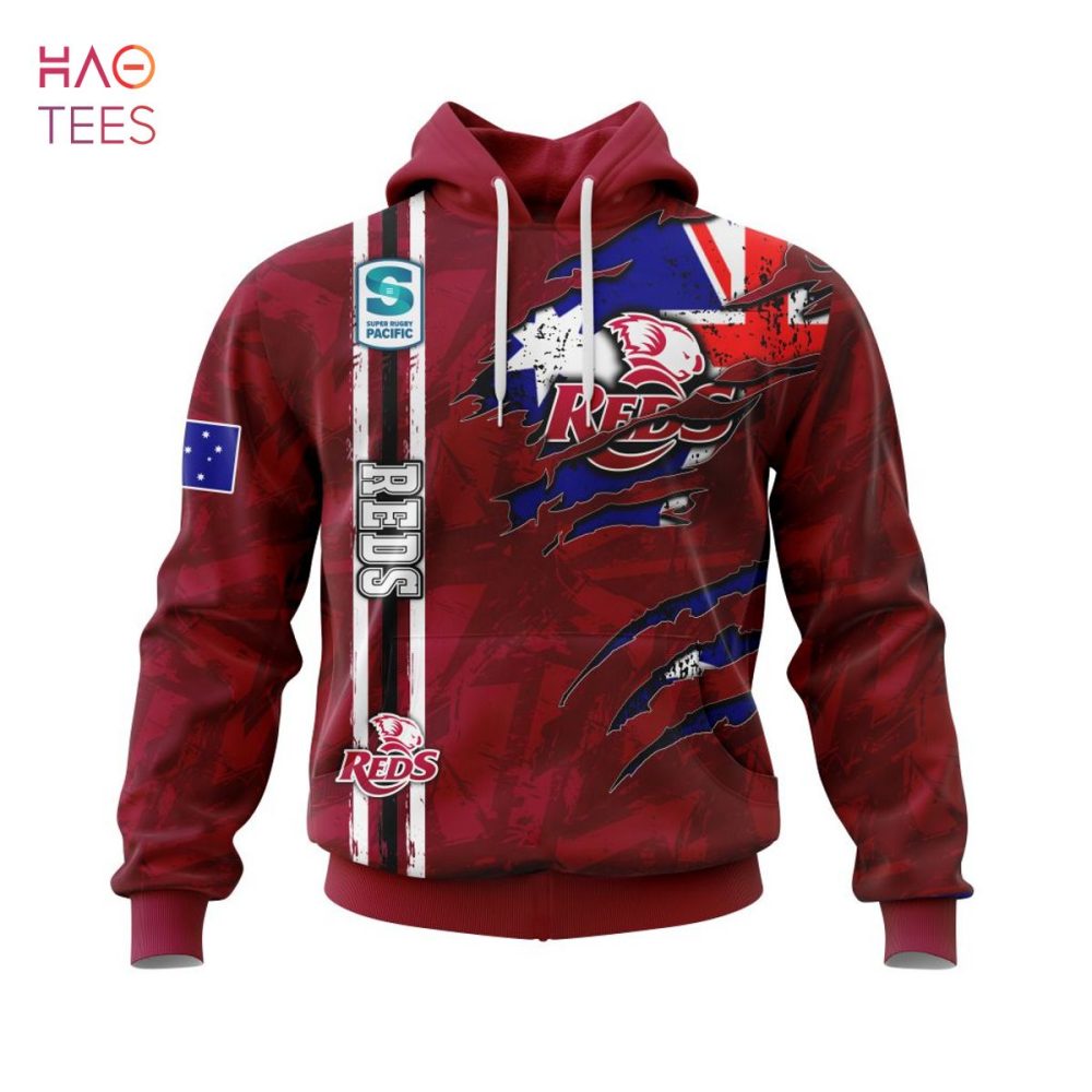 Super Rugby Queensland Reds, Specialized Jersey Concepts With National Flag 3D Hoodie