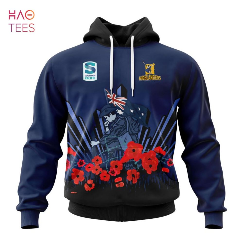 Super Rugby Speight’S Highlanders, Specialized 2022 Anzac Jersey Concepts 3D Hoodie