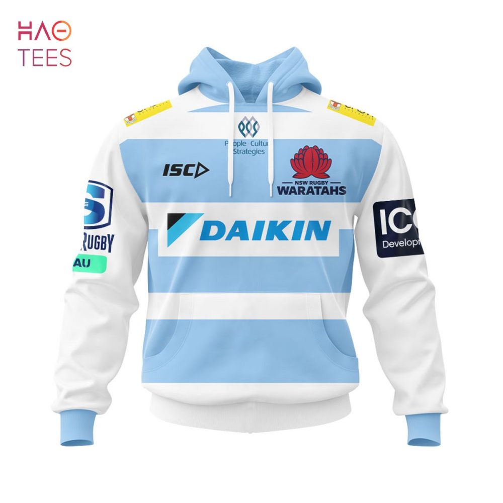 Super Rugby Waratahs 2021 Away Jersey, Personalized Name & Number 3D Hoodie