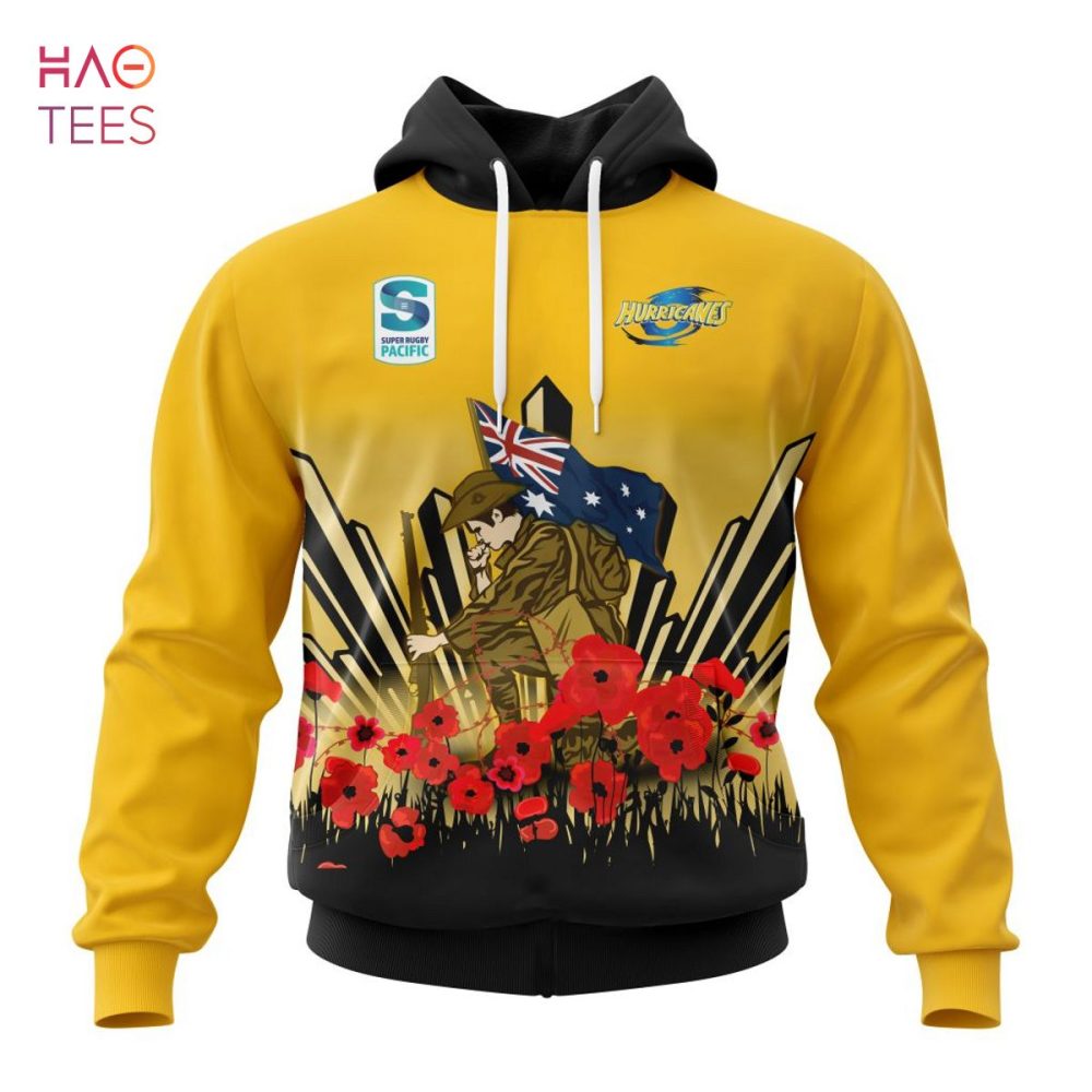 Super Rugby Wellington Hurricanes, Specialized 2022 Anzac Jersey Concepts 3D Hoodie