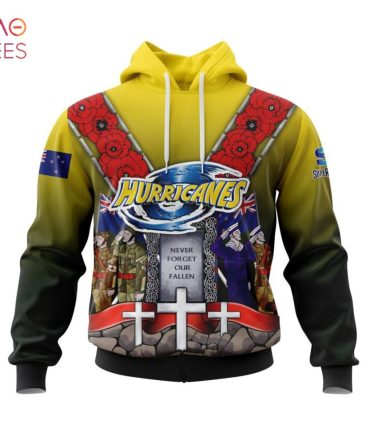 Super Rugby Wellington Hurricanes, Specialized Anzac Jersey Concepts 3D Hoodie