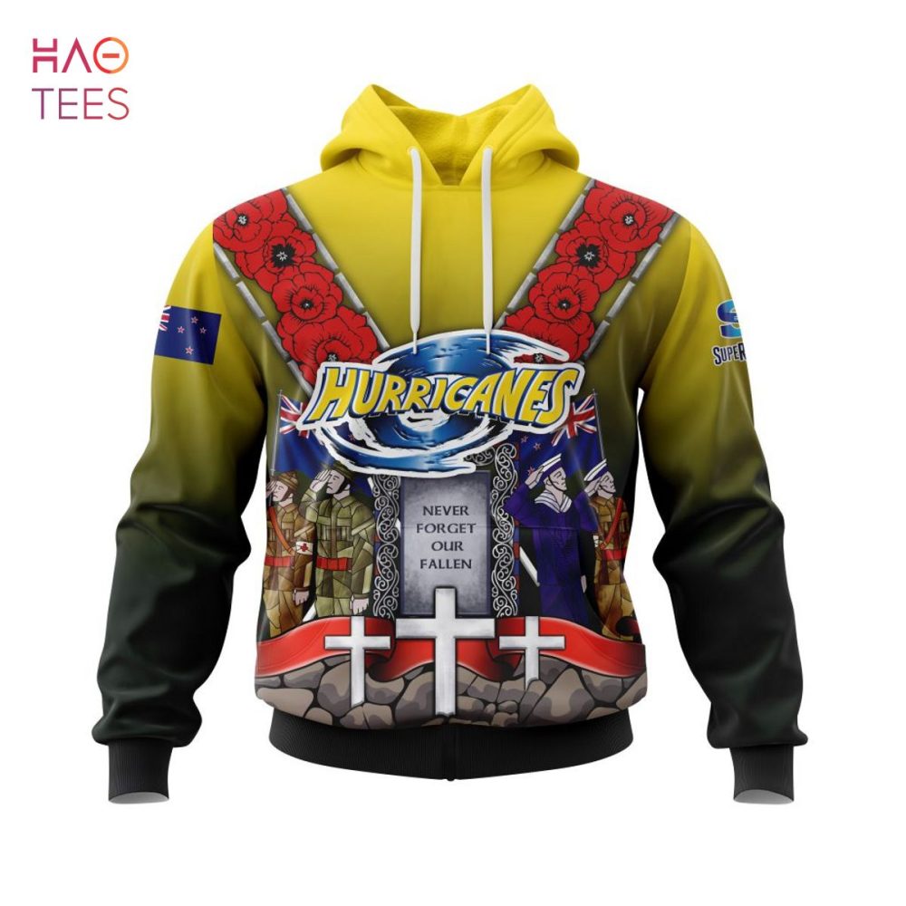 Super Rugby Wellington Hurricanes, Specialized Anzac Jersey Concepts 3D Hoodie