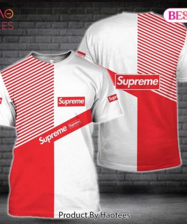 Supreme Black White Red Brand 3D T-Shirt Limited Edition