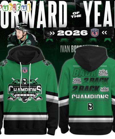 Binghamton Black Bears 2026 Fphl Champions Three-Peat Design Hoodie