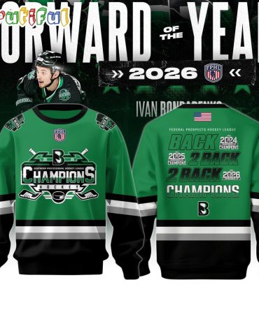 Binghamton Black Bears 2026 Fphl Champions Three-Peat Design Sweatshirt