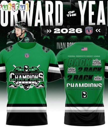Binghamton Black Bears 2026 Fphl Champions Three-Peat Design T Shirt