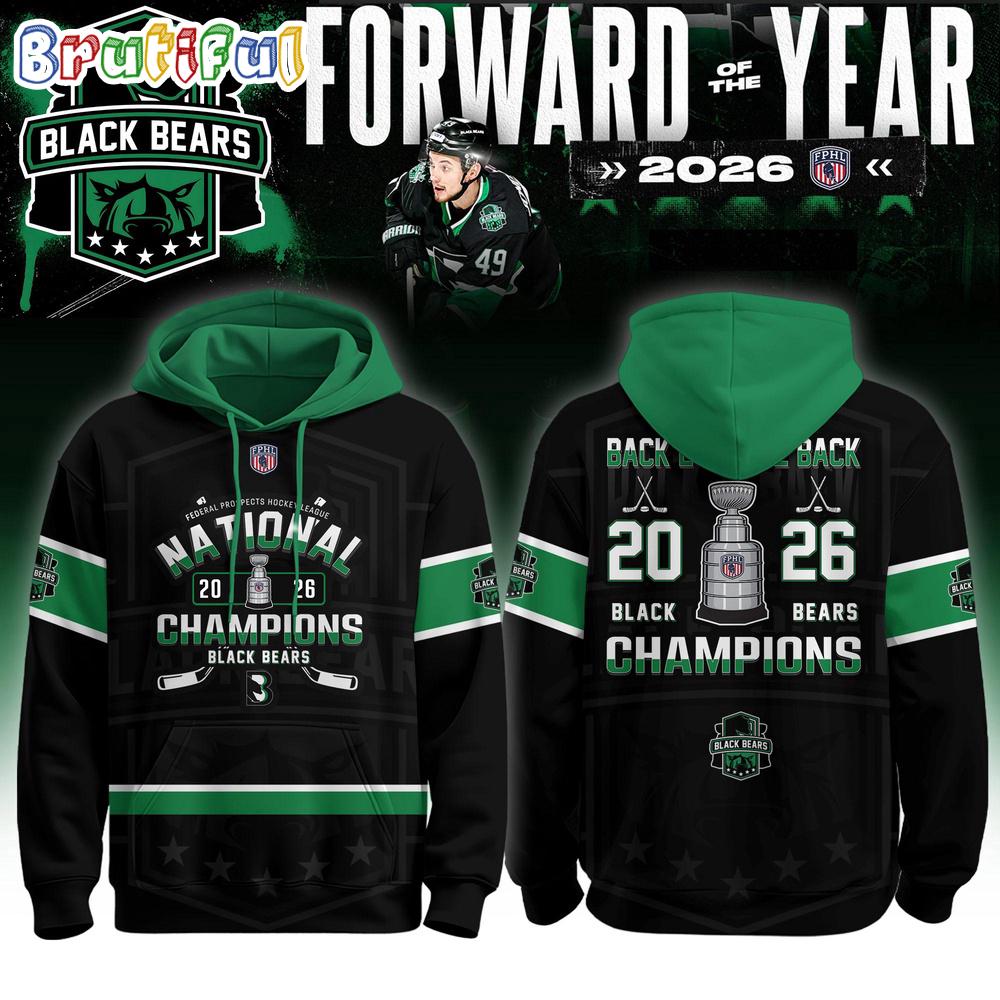 Binghamton Black Bears 2026 Fphl Champions Three-Peat Limited Edition Hoodie