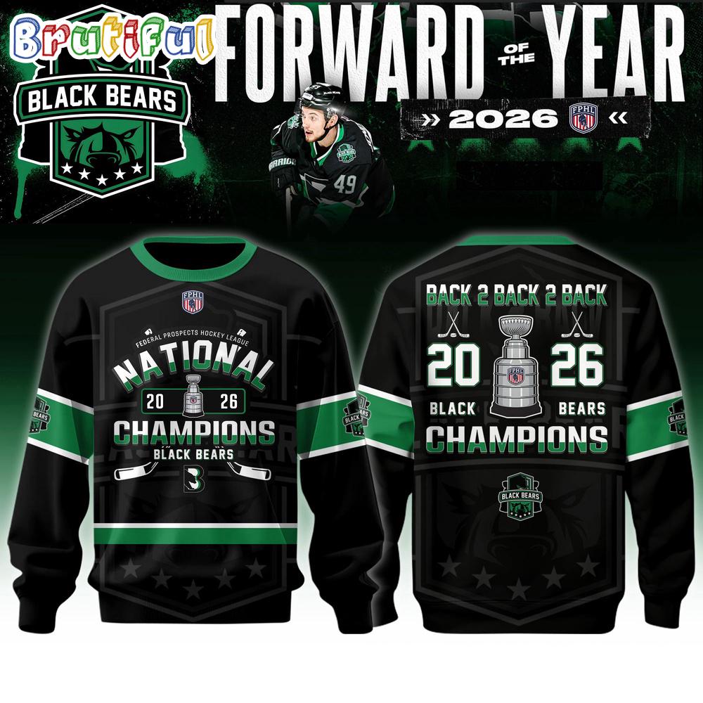 Binghamton Black Bears 2026 Fphl Champions Three-Peat Limited Edition Sweatshirt